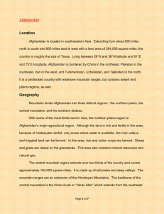 Afghanistan Location Geography