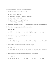 CHEM 1110 Fall 2001 - Test 4 for Dr. Condon's