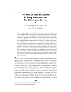 The Use of Play Materials in Early Intervention The Dilemma of Poverty