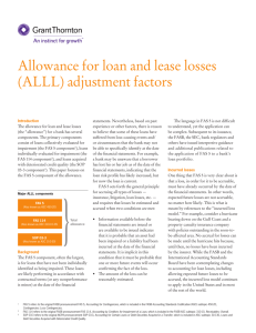 Allowance for loan and lease losses (ALLL)