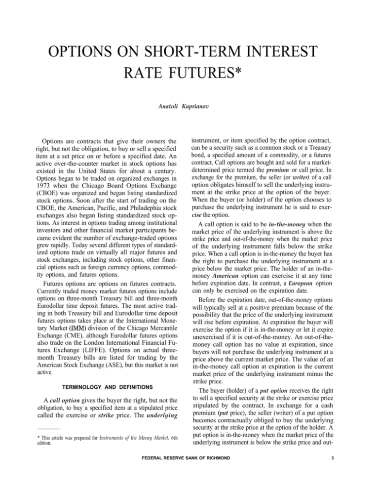 options-on-short-term-interest-rate-futures