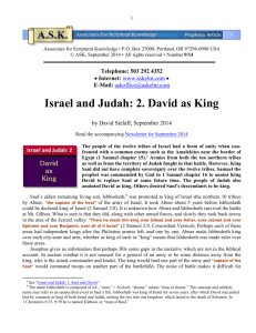 Israel and Judah: 1. Saul and David