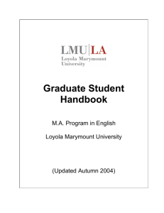 Graduate Student Handbook - Loyola Marymount University