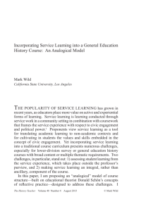 Incorporating Service Learning into a General Education History