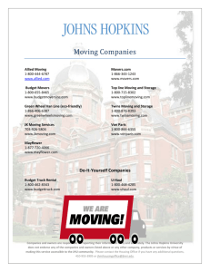Moving Companies - Johns Hopkins University School of Nursing