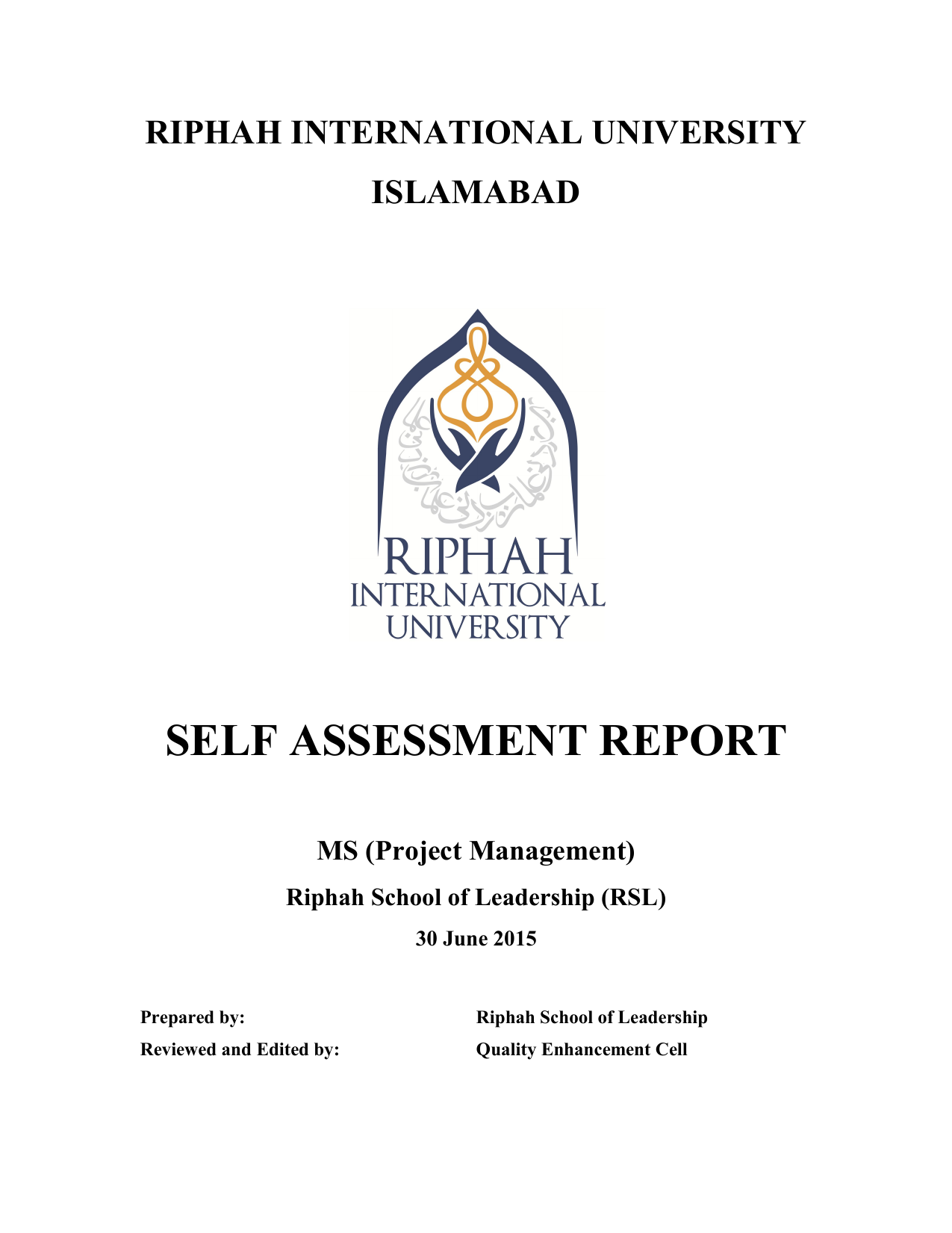 riphah international university assignment page