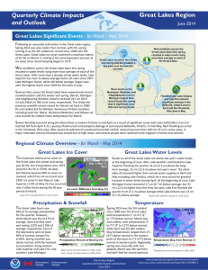 Quarterly Climate Impacts and Outlook Great Lakes Region
