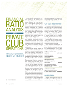 Financial Ratio Analysis and Private Club Operations