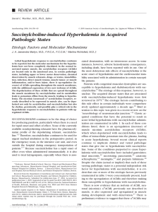 Succinylcholine-induced Hyperkalemia in Acquired