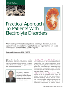 Practical Approach To Patients With Electrolyte Disorders