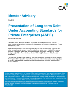 Presentation of Long-term Debt Under Accounting Standards for