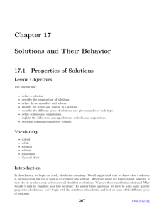 Solutions and Their Behavior