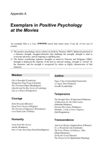 Positive Psychology at the Movies - Appendices