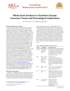 Whole Grain Products in (Southern) Europe