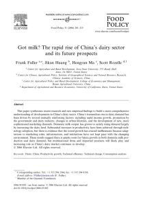 Got milk? The rapid rise of China's dairy sector and its future prospects