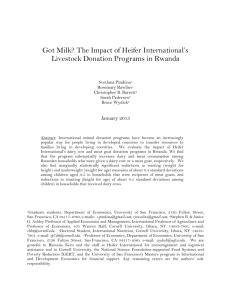 Got Milk? The Impact of Heifer International's Livestock Donation