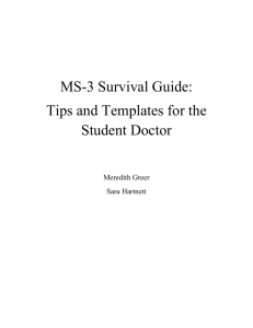 MS3 Survival Guide - School of Medicine