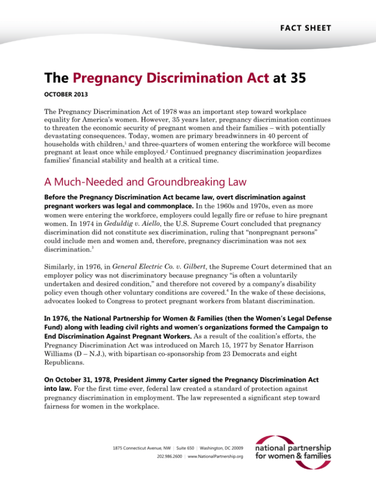 papers on pregnancy discrimination