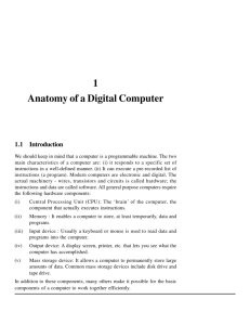 Lesson -1 - Anatomy of a Digital Computer