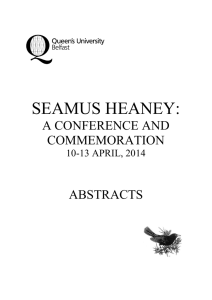 seamus heaney - Queen's University Belfast
