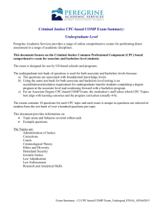 Criminal Justice CPC-based COMP Exam Summary