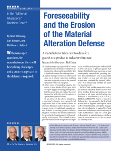 Foreseeability and the Erosion of the Material Alteration Defense