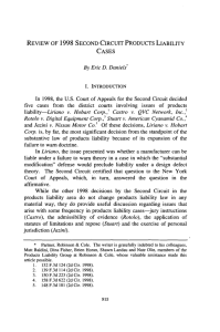 Review of 1998 Second Circuit Products Liability Cases