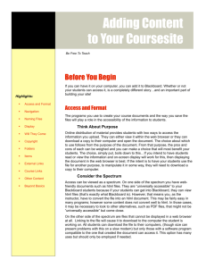Adding Content to Your Coursesite