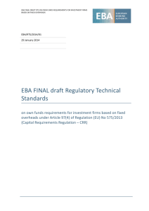 EBA FINAL draft Regulatory Technical Standards