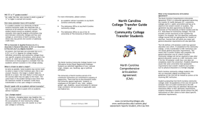 North Carolina College Transfer Guide for Community College