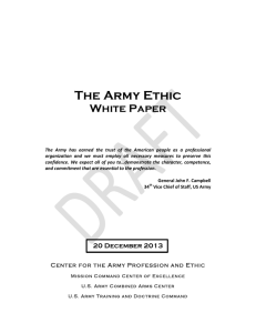 Army Ethic White Paper - Command and General Staff College