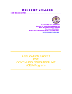 APPLICATION PACKET FOR CONTINUING