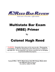 Multistate Bar Exam (MBE) Primer