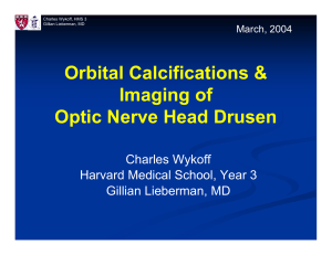 Orbital Calcifications & Imaging of Optic Nerve Head Drusen