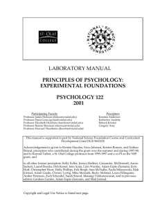 Laboratory Manual: Principles of Psychology