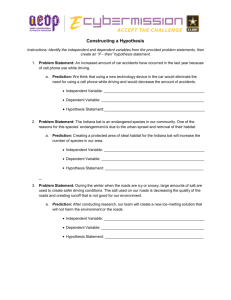 Constructing a Hypothesis Worksheet