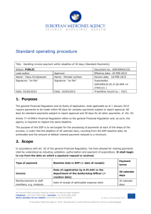 Standard operating procedure for handling invoice payment within