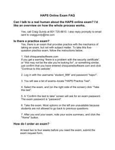 HAPS Online Exam FAQ Can I talk to a real human about the HAPS