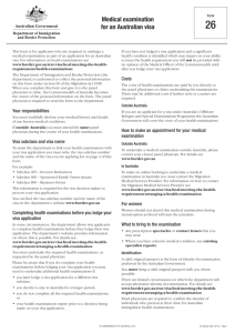 Form 26 – Medical examination for an Australian visa