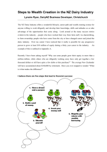 Steps to Wealth Creation in the NZ Dairy Industry May 2011