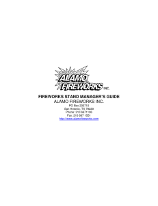 FIREWORKS STAND MANAGER'S GUIDE ALAMO FIREWORKS INC.