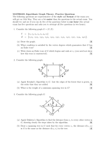MATH6105 Algorithmic Graph Theory: Practice Questions The