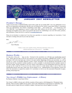 the NJCOA Newsletter - New Jersey 1 Conservation