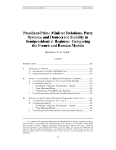 President-Prime Minister Relations, Party Systems