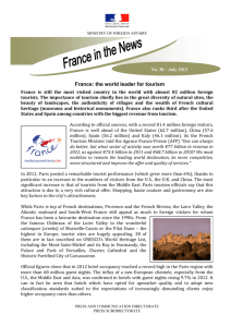 France: the world leader for tourism