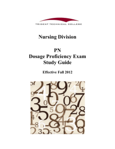Nursing Division PN Dosage Proficiency Exam Study Guide