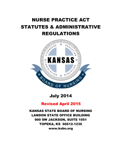 kansas nurse practice act - Kansas State Board of Nursing