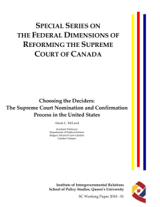 Choosing the Deciders: The Supreme Court Nomination and