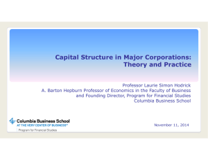 Capital Structure in Major Corporations: Theory and Practice