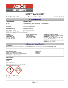 safety data sheet - Department of Geography & Environmental